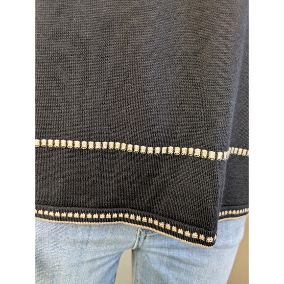 NEW Villager Woman Liz Claiborne Sleeveless Sweater XL Black Tan Shell V-Neck - Picture 6 of 9